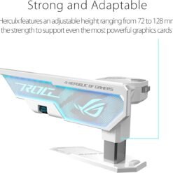 Alternative view of ASUS ROG Herculx White Graphics Card Holder securely fortifies even the most powerful cards, plus offers an easy-to-use design and extensive compatibility (XH01)