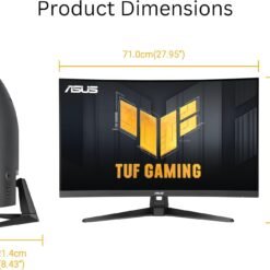ASUS TUF Gaming VG32WQ3B 31.5 inch 180Hz Curved Gaming Monitor QHD, ELMB, FreeSync, 1ms GTG (0.5ms minimum), 90% DCI-P3, HDR 6 ASUS TUF Gaming VG32WQ3B 31.5 inch 180Hz Curved Gaming Monitor QHD, ELMB, FreeSync, 1ms GTG (0.5ms minimum), 90% DCI-P3, HDR - Image 3