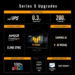 Alternative view of ASUS TUF Gaming Series 5 VG279Q5R 27 inch 200Hz 0.3ms Gaming Monitor Full HD(1920x1080) Fast IPS, ELMB, AI Visual