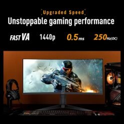 ASUS TUF Gaming Series 5 VG34WQML5A 34inch 250Hz Curved Gaming Monitor WQHD Fast VA panel 0.5ms, VESA DisplayHDR™ 400, 95% DCI-P3, Gaming AI - Image 3