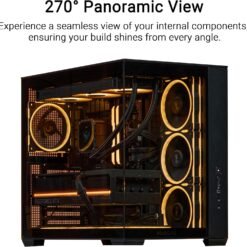 Alternative view of ASUS A32 PLUS TG ARGB ATX PC Case Support 360mm radiators and 420mm graphics cards and pre-installed ARGB fans