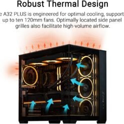 ASUS A32 PLUS TG ARGB ATX PC Case Support 360mm radiators and 420mm graphics cards and pre-installed ARGB fans 9 ASUS A32 PLUS TG ARGB ATX PC Case Support 360mm radiators and 420mm graphics cards and pre-installed ARGB fans - Image 3