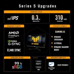 Alternative view of ASUS TUF Gaming Series 5 VG259QMR5A 24.5 inch 310Hz 0.3ms Gaming Monitor Full HD Fast-IPS panel, G-SYNC® compatible AMD FreeSync™ Premium, ELMB SYNC, 99% sRGB, Gaming AI