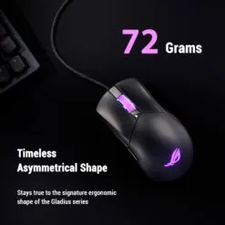 Alternative view of ASUS ROG Gladius III Core Wired Gaming Mouse (P523) 72-gram with ergonomic shape 12,000dpi ROG Micro Switch II