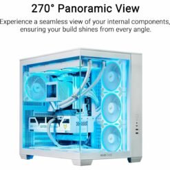 Alternative view of ASUS A32 PLUS TG White ARGB ATX PC Case Support 360mm radiators and 420mm graphics cards and pre-installed ARGB fans
