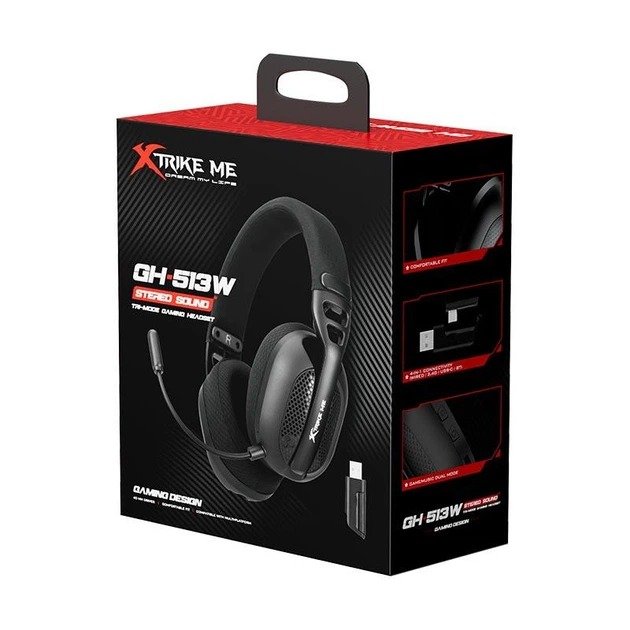 Xtrike Me GH-513W TRI-MODE Wireless Gaming Headset Bluetooth, 2.4G and Wired Connection Support for All Devices 8 Xtrike Me GH-513W