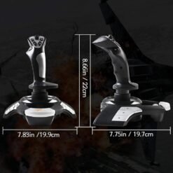 PXN F16 Flight Joystick Controller for PC with 4 axles, 12 action buttons, an 8-way hat switch, and a rapid-fire trigger 9 PXN F16