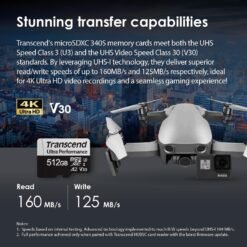 Transcend 340S 128GB A2 V30 microSDXC Micro SD Card Up to 160MB/s UHS-I U3 C10 4K UHD Video Memory Card w/Adapter 11 Transcend 340S 128GB A2 V30 microSDXC Micro SD Card Up to 160MB/s UHS-I U3 C10 4K UHD Video Memory Card w/Adapter - Image 5