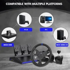 Alternative view of PXN V99 Gaming Racing Wheel with Gear Shifter and Pedals Driving Force Feedback 270°&900°, 11.8 inch, Tools APP for PC, Xbox, and PS4