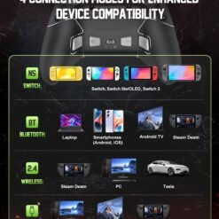 PXN P5 Wireless Gaming Controller For PC, Steam Deck, Switch/Switch 2, Android & iOS 1000Hz Polling, 4 Macro Buttons, 2.4G/BT/SW 11 PXN P5