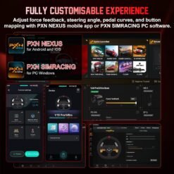 PXN V10 Ultra Gaming Steering Wheel with Pedal Force Feedback for PC/Xbox/ PS4, 270mm Leather Adjustable Pedals 13 PXN V10 Ultra Gaming Steering Wheel with Pedal Force Feedback for PC/Xbox/ PS4, 270mm Leather Adjustable Pedals - Image 6
