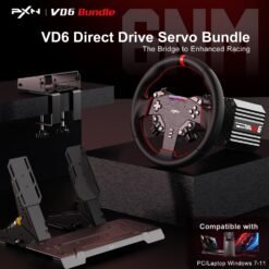 Alternative view of PXN VD6 Bundle PC Steering Wheel and Pedals with 6 Nm Direct Drive Servo Motor Base Professional Sim Racing Setup