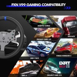PXN V99 Gaming Racing Wheel with Gear Shifter and Pedals Driving Force Feedback 270°&900°, 11.8 inch, Tools APP for PC, Xbox, and PS4 12 PXN V99 Gaming Racing Wheel with Gear Shifter and Pedals Driving Force Feedback 270°&900°, 11.8 inch, Tools APP for PC, Xbox, and PS4 - Image 6