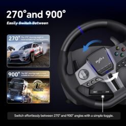 PXN V9 Gen2 Racing Wheel with Gear Shifter and Pedals Steering Wheel 270°/ 900° Degree Vibration for PC, PS3, PS4, Xbox Series X|S, Xbox One 11 PXN V9 Gen2 Racing Wheel with Gear Shifter and Pedals Steering Wheel 270°/ 900° Degree Vibration for PC, PS3, PS4, Xbox Series X|S, Xbox One - Image 5