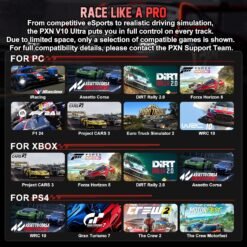 PXN V10 Ultra Gaming Steering Wheel with Pedal Force Feedback for PC/Xbox/ PS4, 270mm Leather Adjustable Pedals 15 PXN V10 Ultra