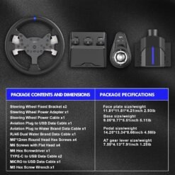 PXN V99 Gaming Racing Wheel with Gear Shifter and Pedals Driving Force Feedback 270°&900°, 11.8 inch, Tools APP for PC, Xbox, and PS4 13 PXN V99