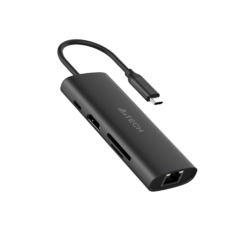 Alternative view of A4Tech DST-80C Type-C to LAN HDMI USB and Card Reader Multi Hub Docking Station 8 Ports