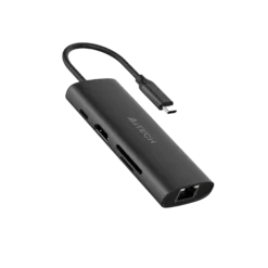Alternative view of A4Tech DST-80C Type-C to LAN HDMI USB and Card Reader Multi Hub Docking Station 8 Ports