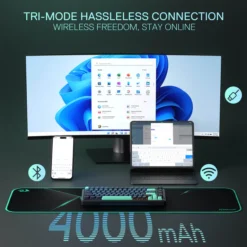 Redragon K724 PRO BEHEMOTH Wireless Mechanical RGB Gaming Keyboard 75% Layout 3-Mode Connectivity Linear Mint Mambo Switch 13 Redragon K724 PRO BEHEMOTH Wireless Mechanical RGB Gaming Keyboard 75% Layout 3-Mode Connectivity Linear Mint Mambo Switch - Image 6