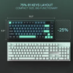 Redragon K724 PRO BEHEMOTH Wireless Mechanical RGB Gaming Keyboard 75% Layout 3-Mode Connectivity Linear Mint Mambo Switch 14 Redragon K724 PRO BEHEMOTH Wireless Mechanical RGB Gaming Keyboard 75% Layout 3-Mode Connectivity Linear Mint Mambo Switch - Image 7