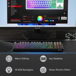 Alternative view of Redragon K707 PRO STAR BLADE TKL Wireless Mechanical Gaming Keyboard RGB Side Printed PBT Keycaps 3-Mode Connectivity Custom Mint Mambo Linear Switch