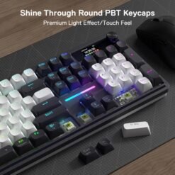 Redragon K762 PRO TERRAFLARE RGB Wireless Mechanical Gaming Keyboard White & Black with LCD Screen & Volume Knob 3-Mode Connectivity 11 Redragon K762 PRO TERRAFLARE RGB Wireless Mechanical Gaming Keyboard White & Black with LCD Screen & Volume Knob 3-Mode Connectivity - Image 4