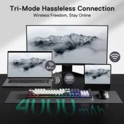 Redragon K762 PRO TERRAFLARE RGB Wireless Mechanical Gaming Keyboard White & Black with LCD Screen & Volume Knob 3-Mode Connectivity 15 Redragon K762 PRO