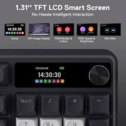 Redragon K762 PRO TERRAFLARE RGB Wireless Mechanical Gaming Keyboard White & Black with LCD Screen & Volume Knob 3-Mode Connectivity 14 Redragon K762 PRO TERRAFLARE RGB Wireless Mechanical Gaming Keyboard White & Black with LCD Screen & Volume Knob 3-Mode Connectivity - Image 7