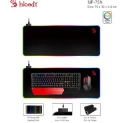 Alternative view of A4tech Bloody MP-75N Extended RGB Gaming Mouse Pad Roll-Up Fabric 75 cm x 30cm