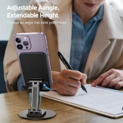 Jmary MK-59 Desktop Mobile and Tablet Holder Stand with 360 Rotation 10 Jmary MK-59 Desktop Mobile and Tablet Holder Stand with 360 Rotation - Image 5
