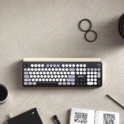 JeDEL WKB104 Round Keys Dual-Mode Wireless Keyboard (Bluetooth + 2.4GHz) with Volume Control Knob 7 JeDEL WKB104