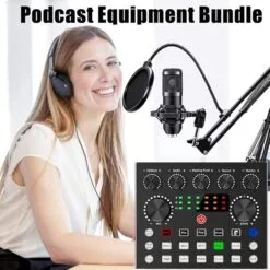 V10 Bm-800 Podcast Condenser Microphone Set with Live Sound Card, Rechargeable 12 Kinds Of Auxiliary Background For Karaoke Singing 10 V10 Bm-800 Podcast Condenser Microphone Set with Live Sound Card, Rechargeable 12 Kinds Of Auxiliary Background For Karaoke Singing - Image 3
