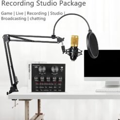 Alternative view of V8 Bm-800 Podcast Microphone Equipment Bundle Recording Studio Package with Voice Changer, Live Sound Card - Audio Interface for Laptop Computer