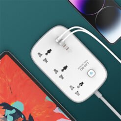 Alternative view of LDNIO SC3416 65W 4 GaN USB Ports and 3 AC Outlets Power Strip Output 2500W