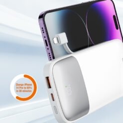 LDNIO PQ20 20000mAh 22.5W fast charging Power Bank with Built-in Type-C and Lightning Cables 9 LDNIO PQ20