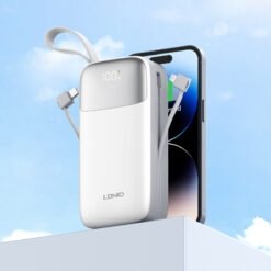 LDNIO PQ30 30000mAh 22.5W Power Bank with USB-C Fast Charging smart LED Display Built-in Charging Cable - Image 3