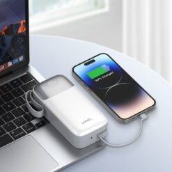 LDNIO PQ30 30000mAh 22.5W Power Bank with USB-C Fast Charging smart LED Display Built-in Charging Cable - Image 4