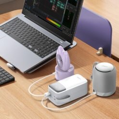 Alternative view of LDNIO PQ50 50000mAh 22.5W Power Bank with Built-in USB-C and Lightning Cables