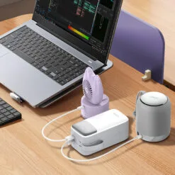 Alternative view of LDNIO PQ50 50000mAh 22.5W Power Bank with Built-in USB-C and Lightning Cables
