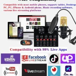V8 Bm-800 Podcast Microphone Equipment Bundle Recording Studio Package with Voice Changer, Live Sound Card - Audio Interface for Laptop Computer - Image 6