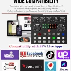 V10 Bm-800 Podcast Condenser Microphone Set with Live Sound Card, Rechargeable 12 Kinds Of Auxiliary Background For Karaoke Singing 12 V10 Bm-800 Podcast Condenser Microphone Set with Live Sound Card, Rechargeable 12 Kinds Of Auxiliary Background For Karaoke Singing - Image 5