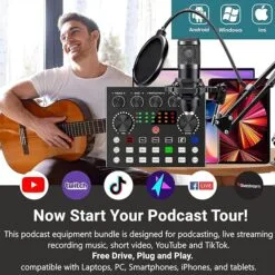 V10 Bm-800 Podcast Condenser Microphone Set with Live Sound Card, Rechargeable 12 Kinds Of Auxiliary Background For Karaoke Singing 14 V10 Bm-800 Podcast Condenser Microphone Set with Live Sound Card, Rechargeable 12 Kinds Of Auxiliary Background For Karaoke Singing - Image 7