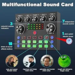 V10 Bm-800 Podcast Condenser Microphone Set with Live Sound Card, Rechargeable 12 Kinds Of Auxiliary Background For Karaoke Singing 13 V10 Bm-800 Podcast Condenser Microphone Set with Live Sound Card, Rechargeable 12 Kinds Of Auxiliary Background For Karaoke Singing - Image 6