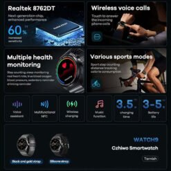 Alternative view of REMAX WATCH9 Czhiwo Smart Watch Round Dial Realtek 8762D chip with NFC