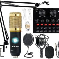 V8 Bm-800 Podcast Microphone Equipment Bundle Recording Studio Package with Voice Changer, Live Sound Card - Audio Interface for Laptop Computer - Image 3