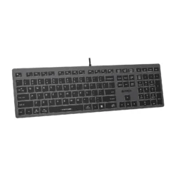 Alternative view of A4Tech FX60 Scissor Switch Backlit Wired Keyboard Low profile with White Backlit Chocolate Keycaps