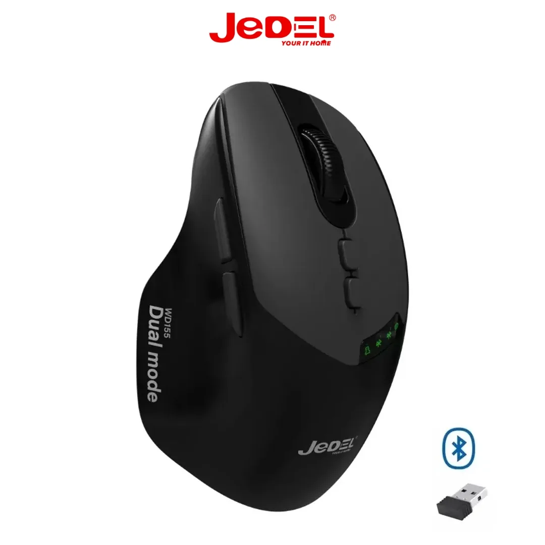 JeDEL WD155 7D Dual Mode Wireless Rechargeable Mouse Bluetooth and 2.4G with Optical Sensor 2000 DPI 7 Buttons 1 JeDEL WD155