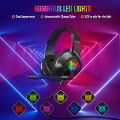 Alternative view of ONIKUMA K19 Professional RGB Gaming Headphone Wired 3.5mm Jack Support Multi-Platforms
