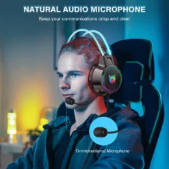 Onikuma X15 Pro Wired Gaming Headset with RGB Beam Head Light Circle Earpiece, 3.5 mm Jack Compatible with Multiple Devices - Image 4