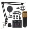V8 Bm-800 Podcast Microphone Equipment Bundle Recording Studio Package with Voice Changer, Live Sound Card - Audio Interface for Laptop Computer 16 V8 Bm-800